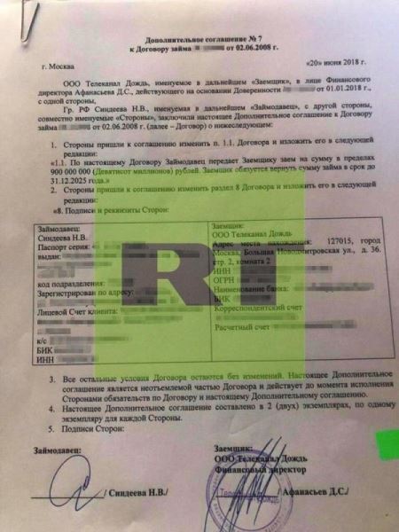 Журналисты выяснили, что директор «Дождя» одолжила своему убыточному каналу 900 млн рублей